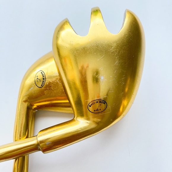 ZAZ DESIGNS Gilded Goldtone Golf Fork & Spoon Server Set - Picture 5 of 17